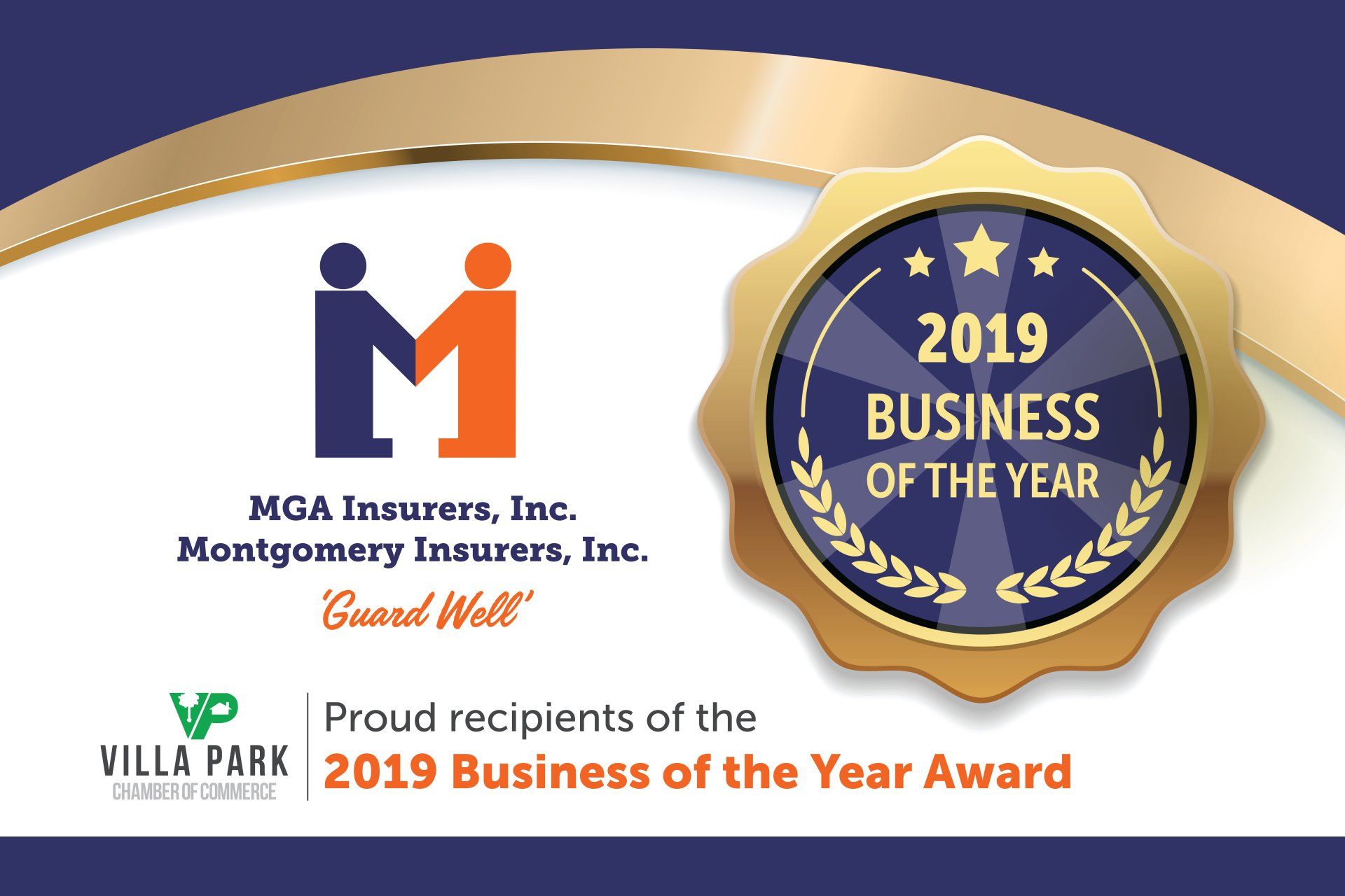 A proud recipient of the 2019 business of the year award