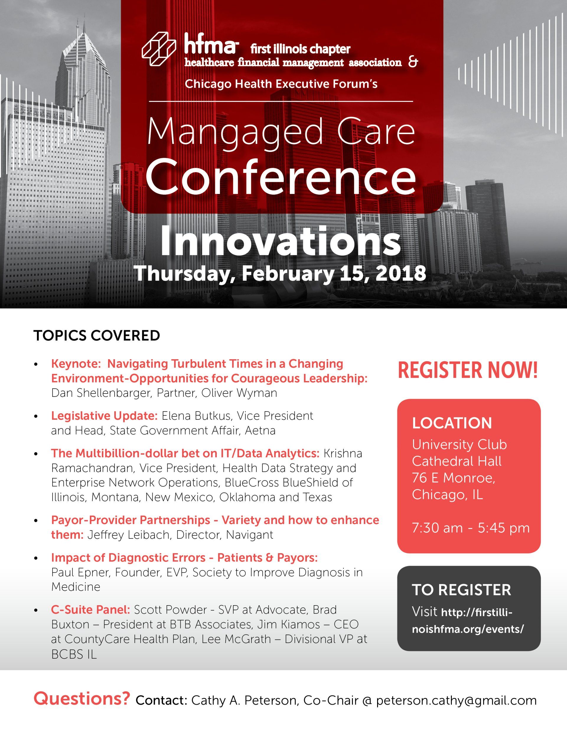 A poster for a conference called managed care innovations