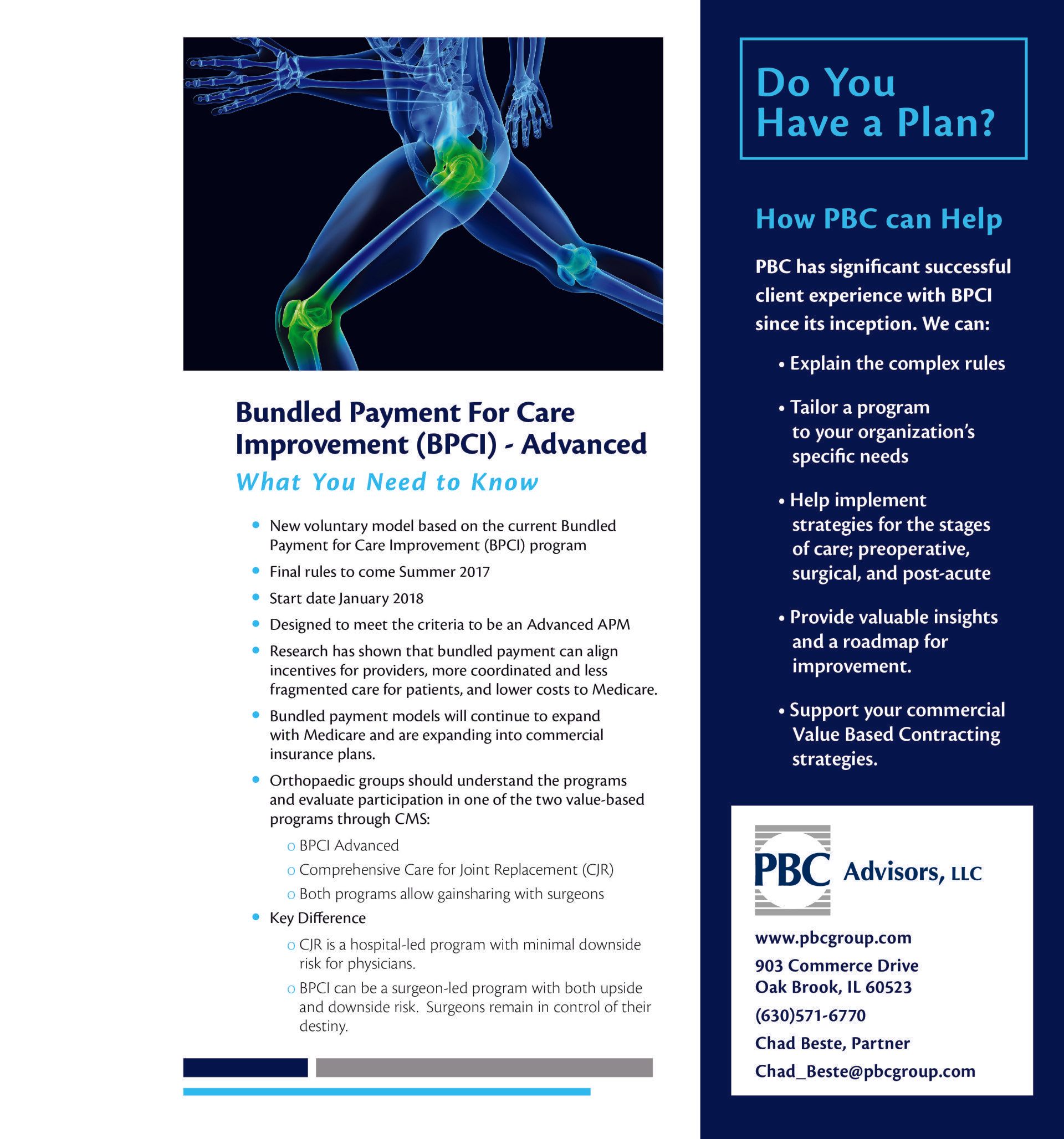 An advertisement for a bundled payment for care improvement