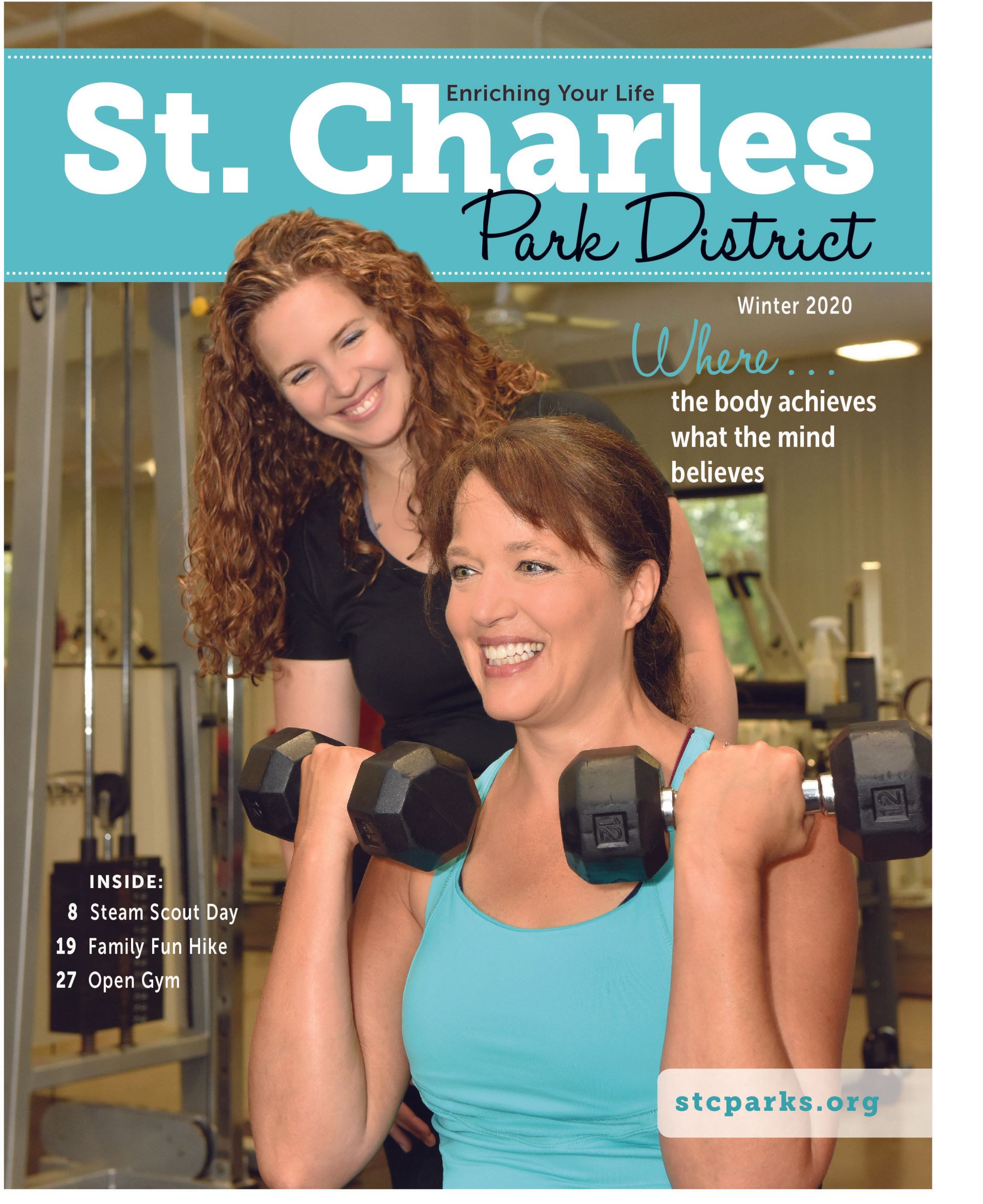 A magazine cover for st. charles park district
