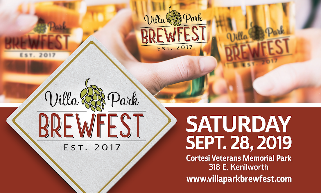 A poster for the villa park brewfest on september 28th 2019