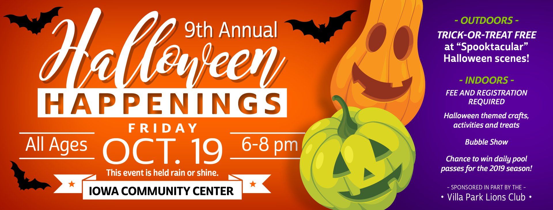 A poster for the 9th annual halloween happenings