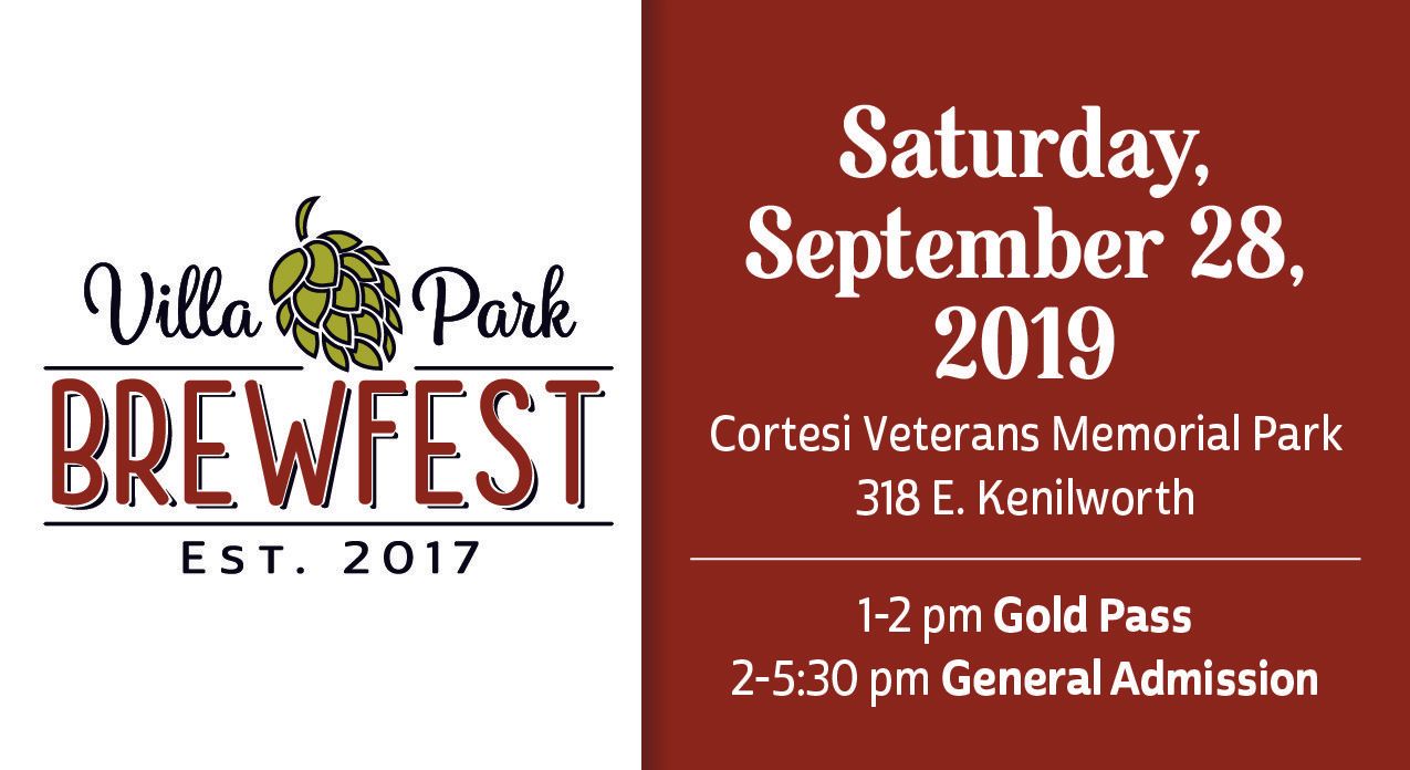 A poster for the villa park brewfest on september 28th 2019