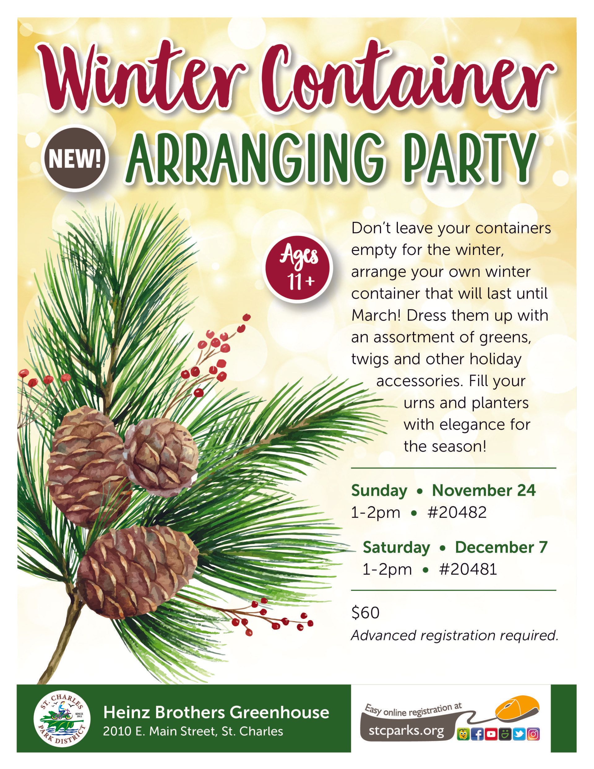 A poster for a winter container arranging party.