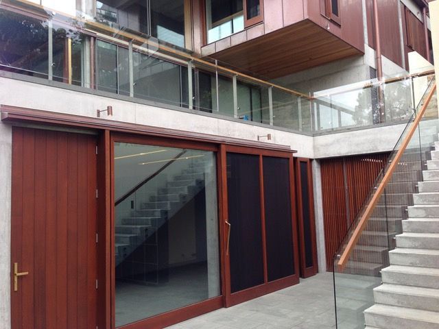 A house with stairs leading up to the second floor