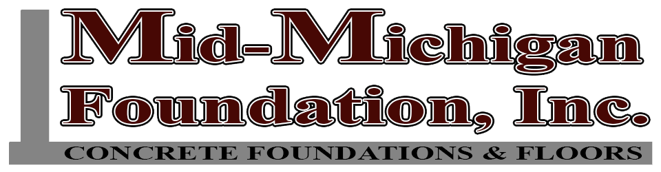 A logo for mid-michigan foundation inc. concrete foundations and floors