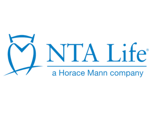 NTA Life text logo in blue with owl icon