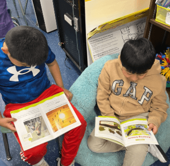 Students reading their books