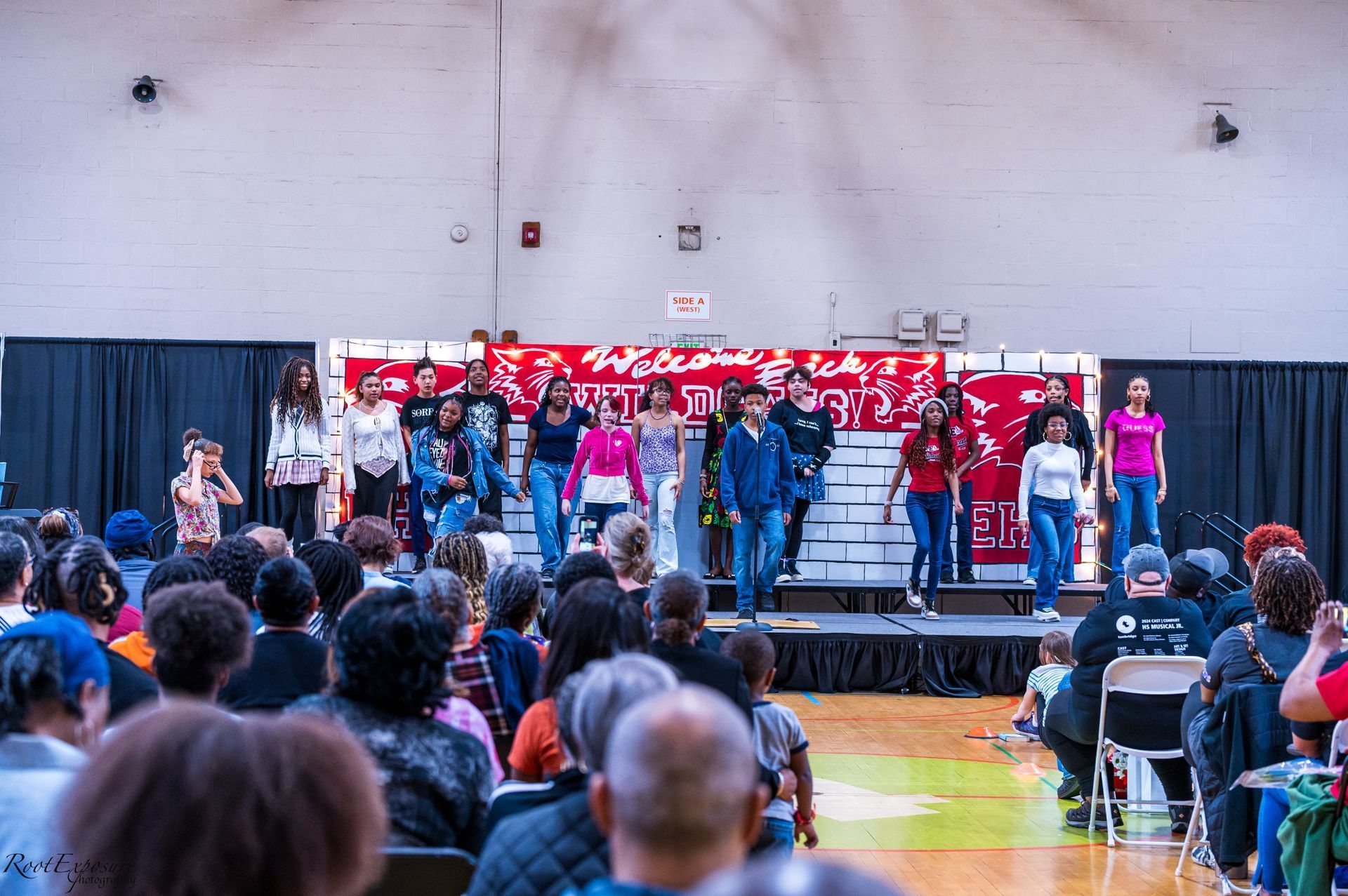 Turnbridge School pep rally with students on state
