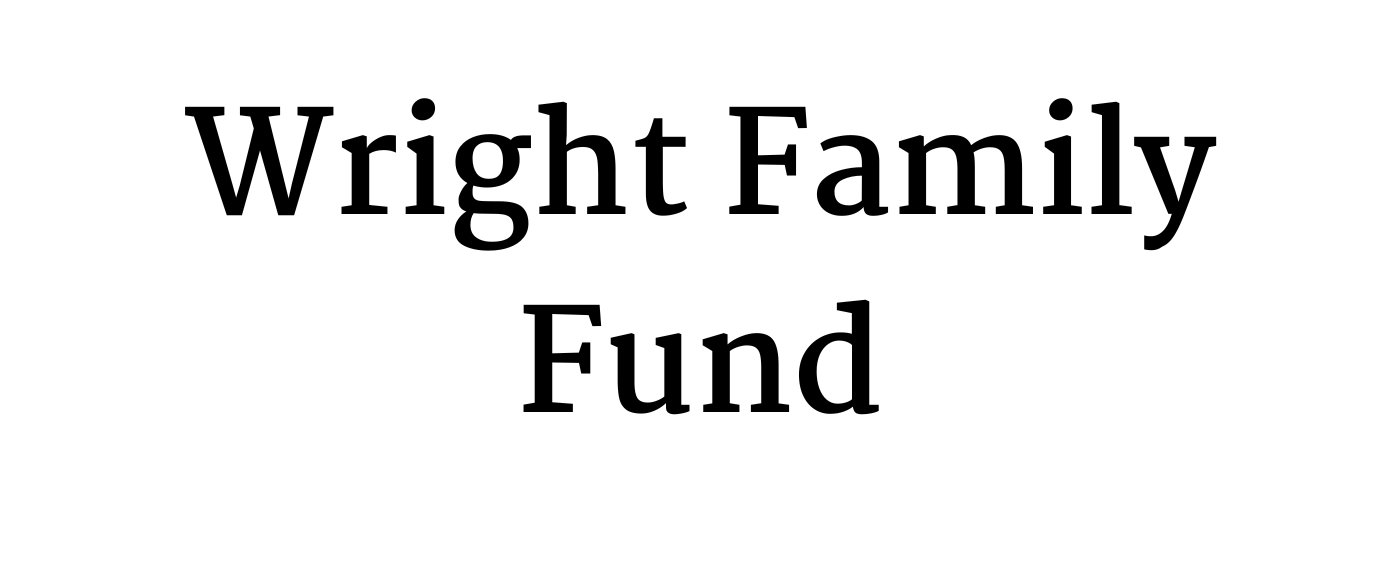 Wright Family Fund text in black