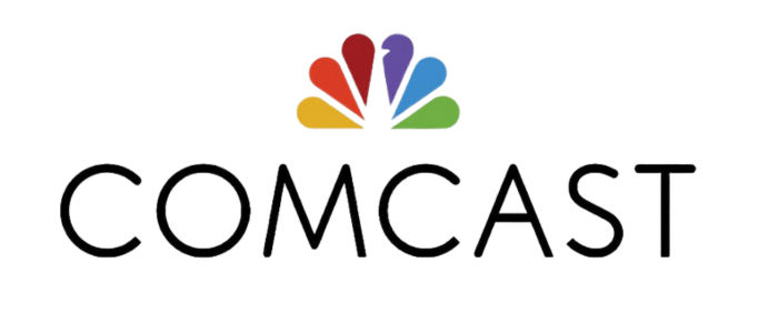 Comcast logo: colorful peacock symbol above the word 