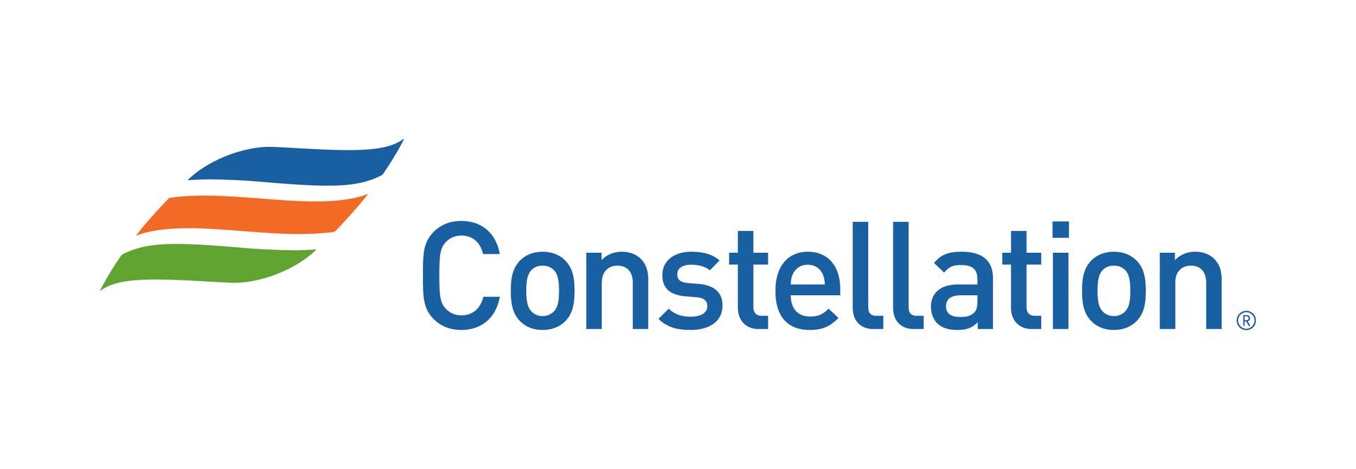 Constellation logo: blue, orange, and green curved lines beside the word 