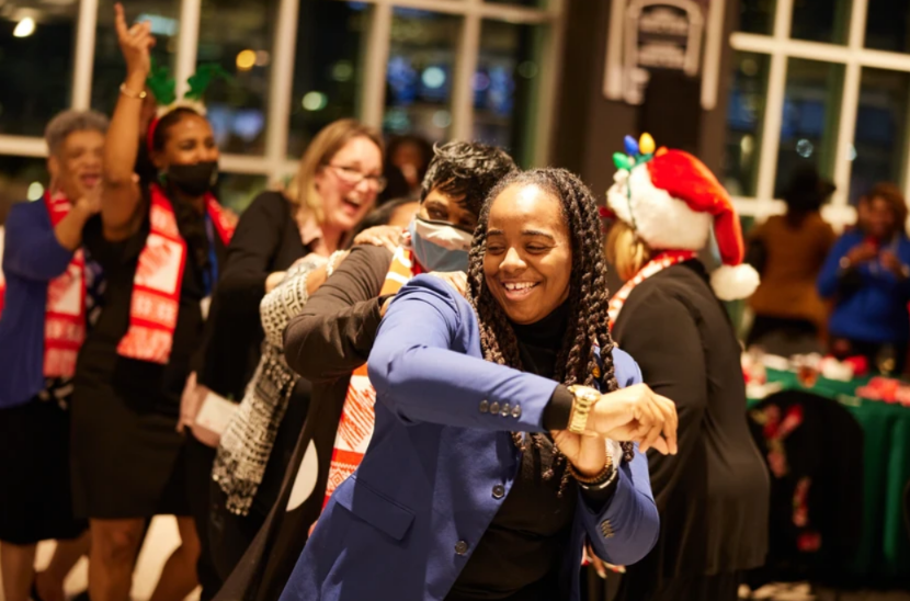2022 Holiday Celebration Congo Line