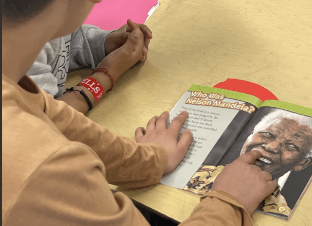 Student with open book