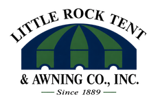 little rock tent and awnings navy blue and green logo