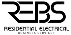 A black and white logo for residential electrical business services.