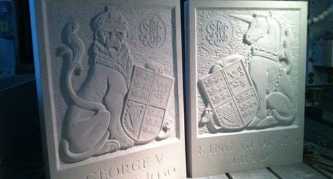 Bath Stone plaques hand carved for King George Playing Fields