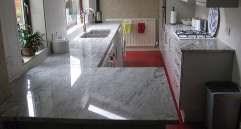 Glacier white with polished sink and double drainer grooves