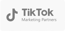 TikTok Marketing Partners logo in gray on a white background