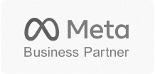 Meta Business Partner logo in gray on a white background.