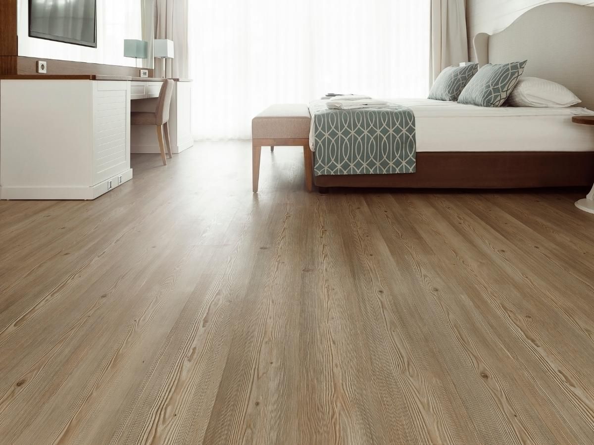 Derbyshire Flooring Specialists Karndean flooring fitted in a bedroom in Derby