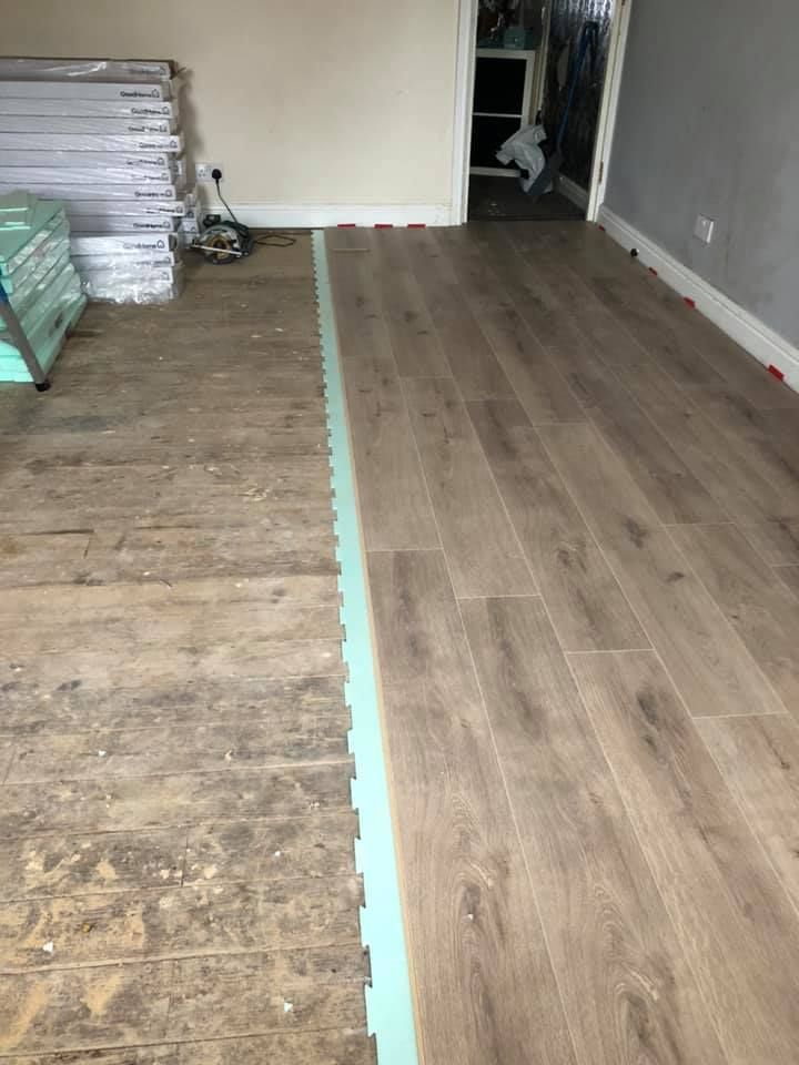 Derbyshire Flooring Specialists fitting a laminate floor in Derby