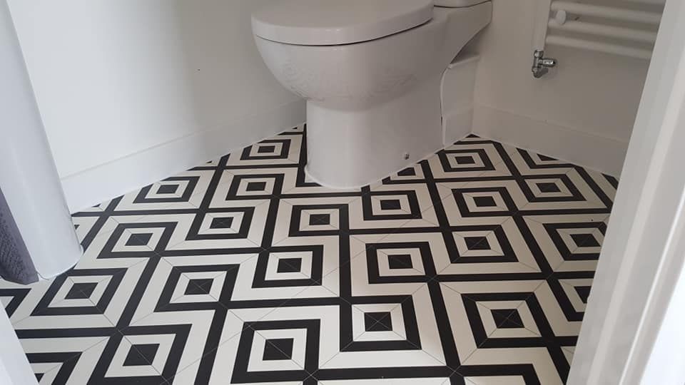 Derbyshire Flooring Specialists fitted vinyl flooring for a bathroom in Derby