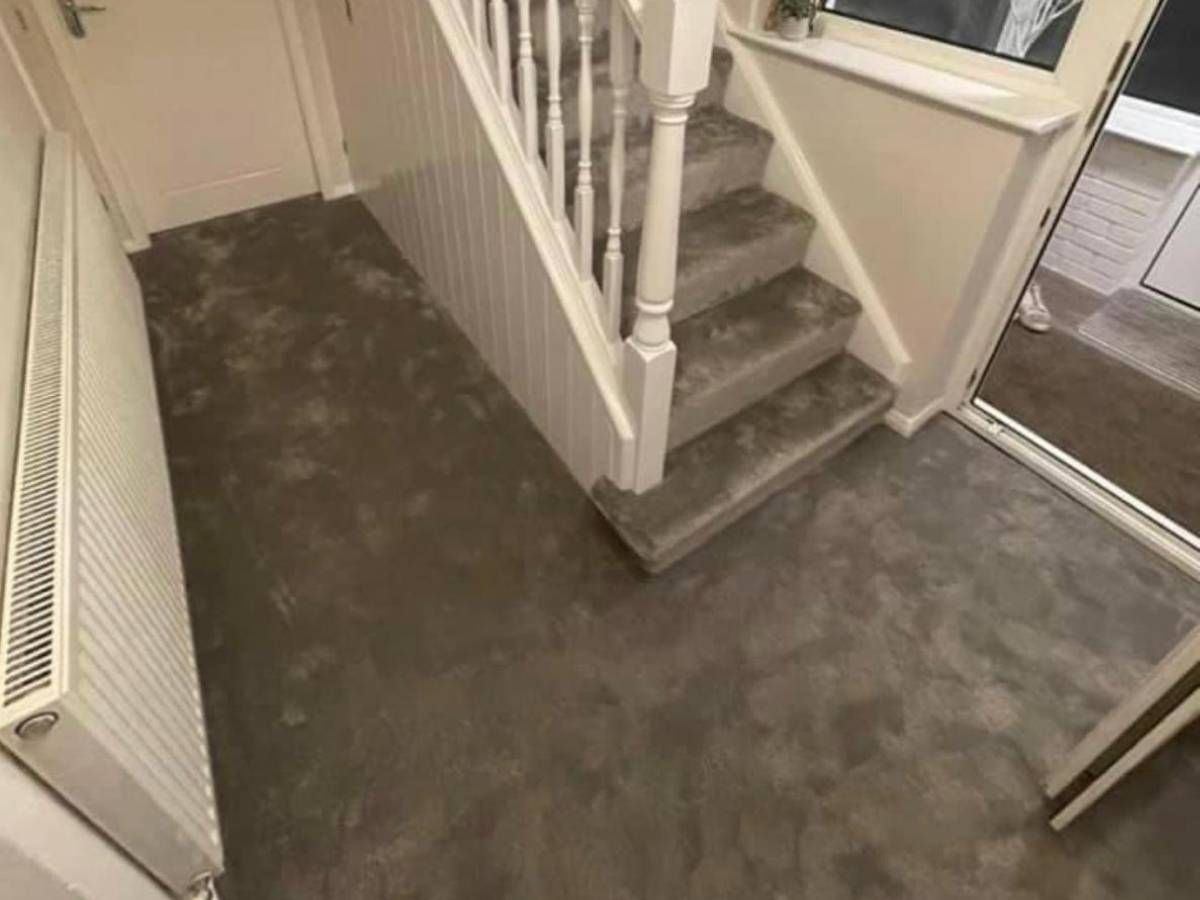 Derbyshire Flooring Specialists fitted carpet in a hallway and staircase in Heanor