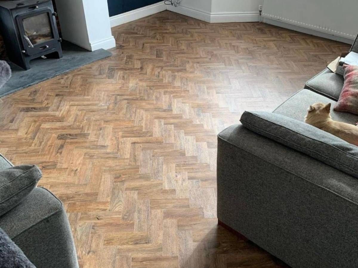 Derbyshire flooring specialists herringbone LVT flooring in Ripley