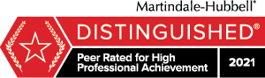 martindale-hubbel peer rated for high professional achievement 2021