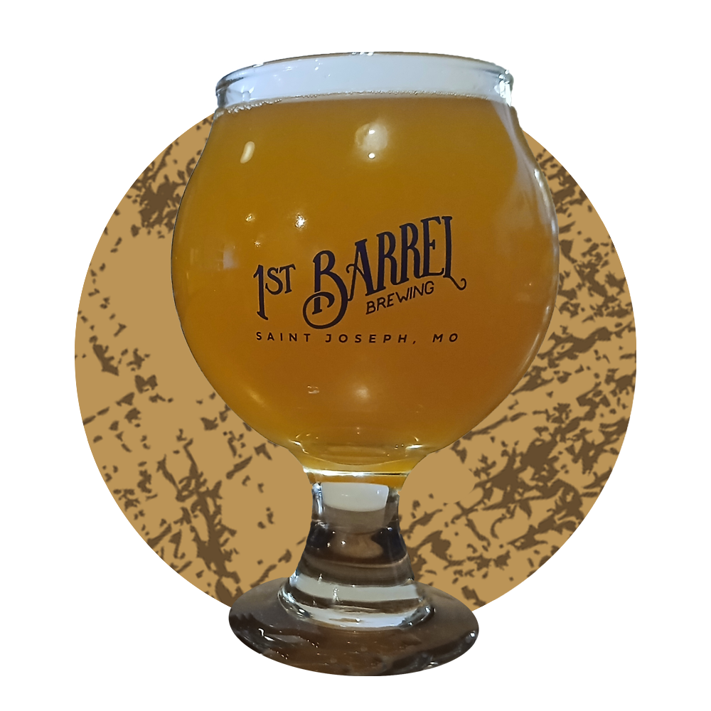 A glass of beer with the word barret on it
