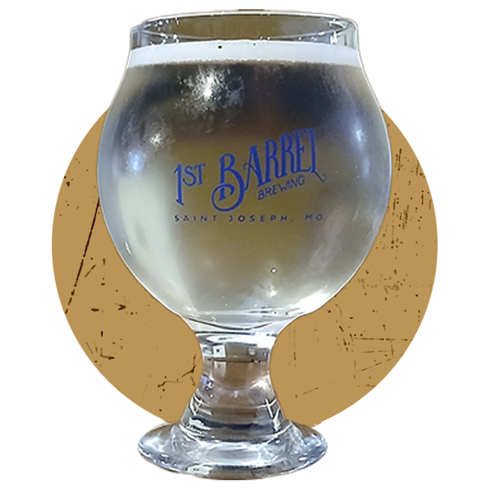 A glass with the word saint joseph on it