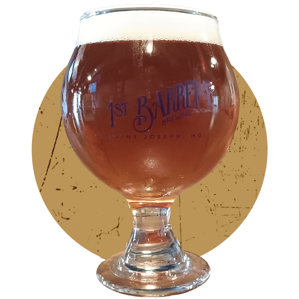 A glass of beer from 1st barrel brewing