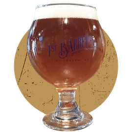A glass of beer from 1st barrel brewing