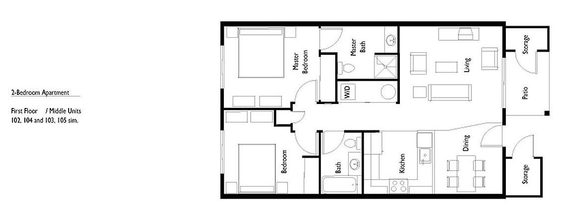 Floor Plan - 2 Bedroom Apartment