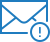 Email icon with an exclamation point indicating a new message.