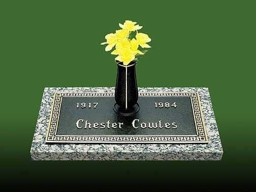 Granite tombstone with 