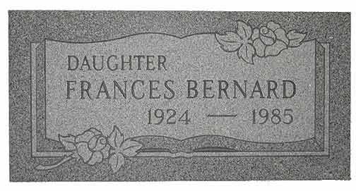 Gray granite headstone.