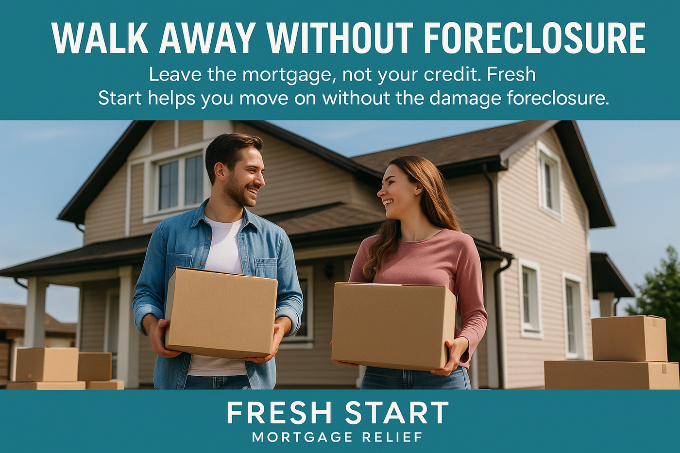 We take over your mortgage payments and house so you can move on. Fresh Start Mortgage Relief.