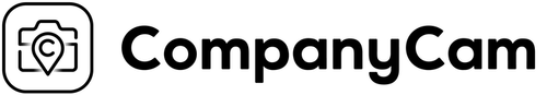 A black and white logo for a company called company cam