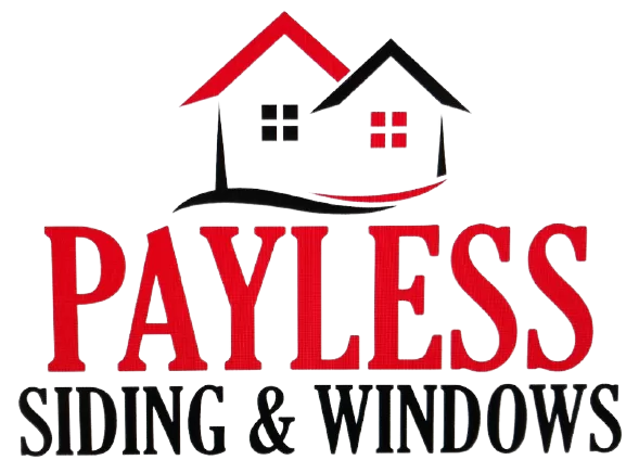A logo for Payless Siding & Windows with a house on it