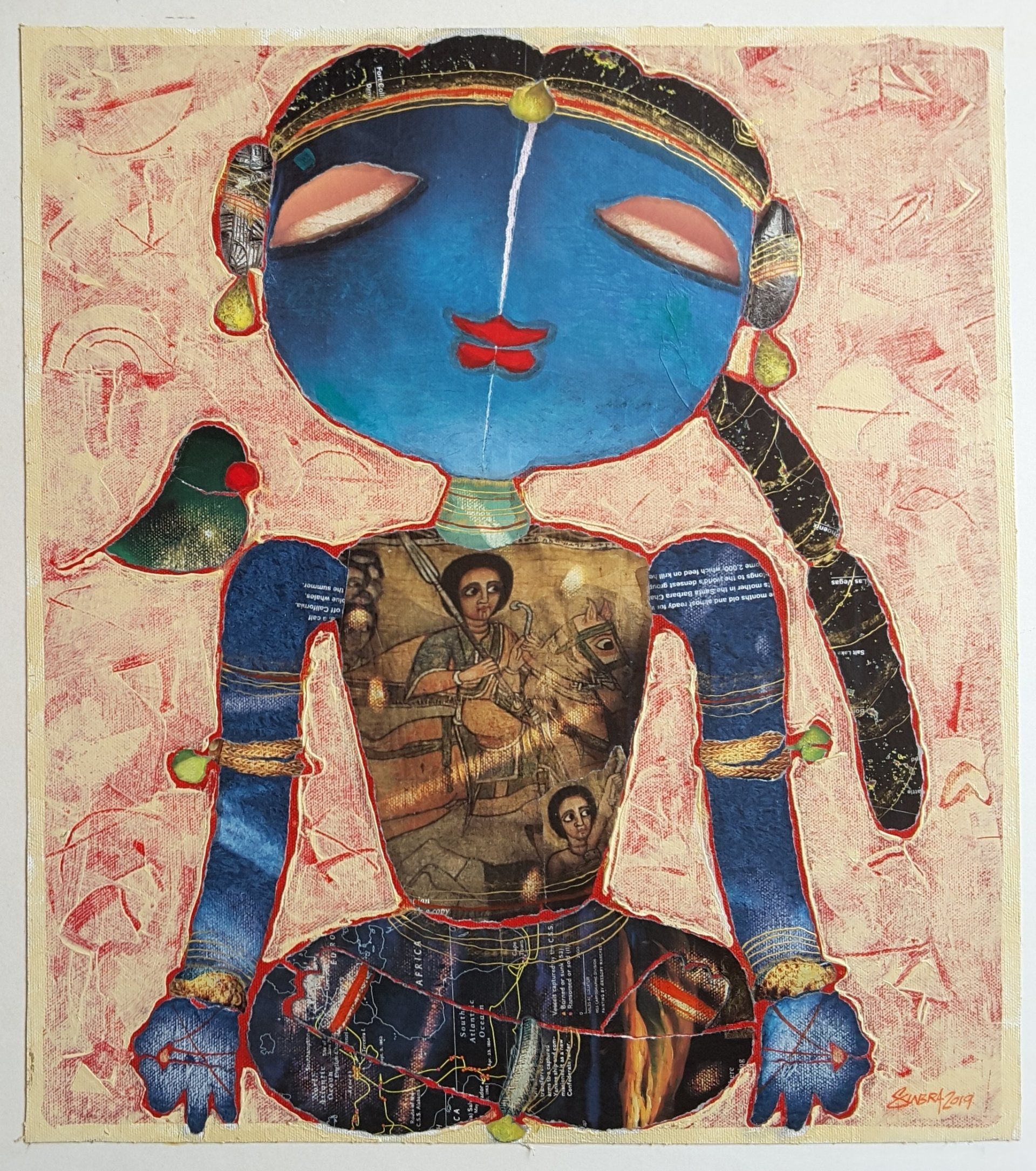 Meditating Girl 16x18 inches painting