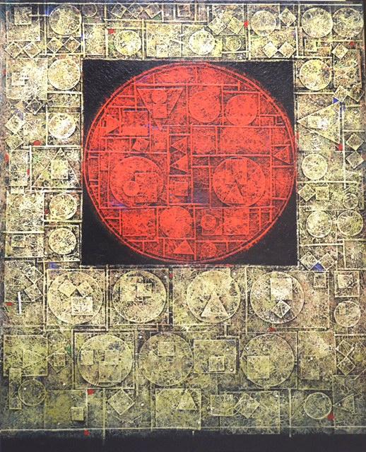 The red dot 48x60 inches painting