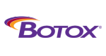 the botox logo is purple and orange on a white background .