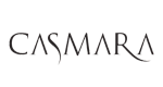 a black and white logo for casmara on a white background .
