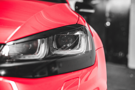 closeup of red car