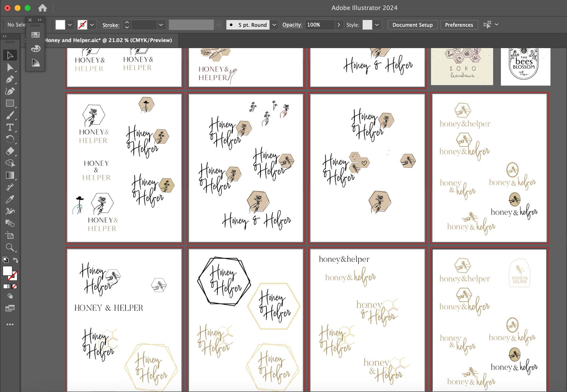 Crandall Design Co brand mockups on a desktop