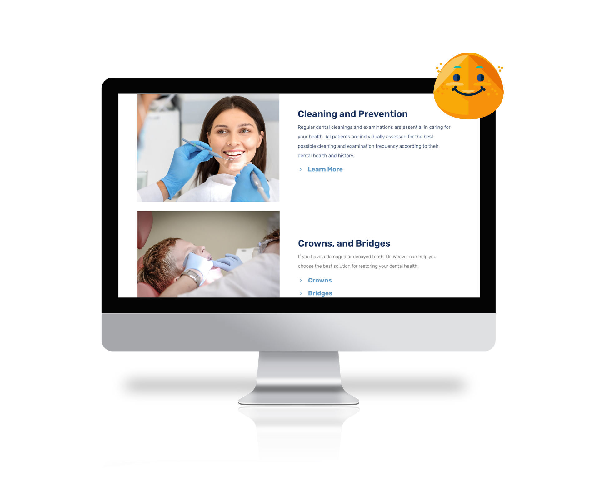 Dentist website created by Crandall Design Co on a desktop