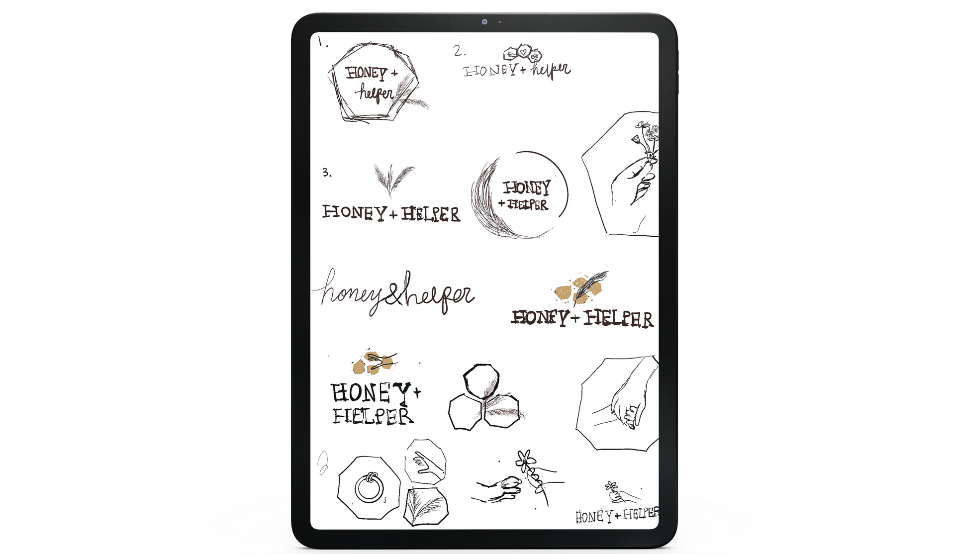 Crandall Design Co brand mockups on a iPad