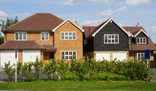 Houses with pitched roofs